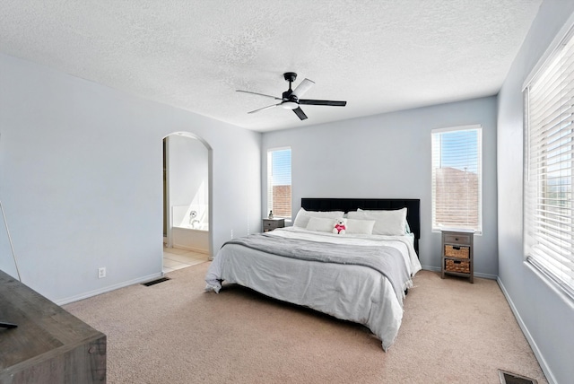 5909 Night Shadow Ave NW, Albuquerque, NM 87114 - bedroom with light carpet, a textured ceiling, and multiple windows