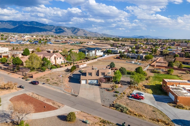 birds eye view of property featuring a residential view and a mountain view