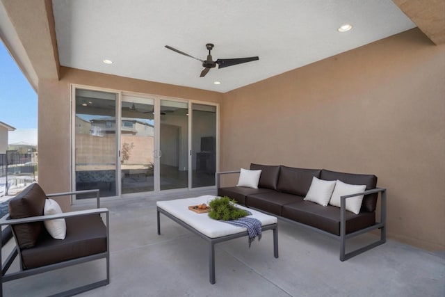 3003 Turquesa SE, Rio Rancho, NM 87124 - view of patio / terrace featuring outdoor lounge area and ceiling fan