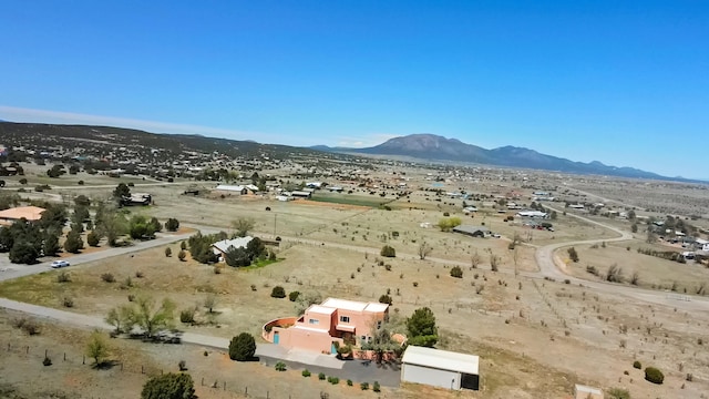 drone / aerial view with a mountain view