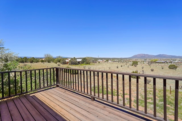 deck featuring a mountain view