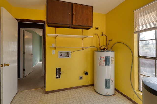 utility room featuring electric water heater