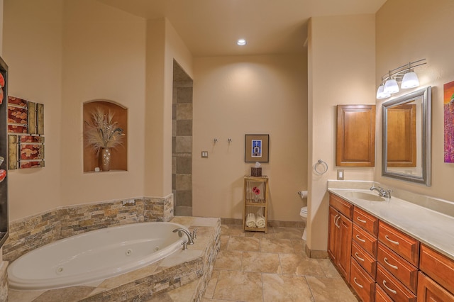 255 Diamond Tail Rd, Placitas, NM 87043 - bathroom with a jetted tub and vanity