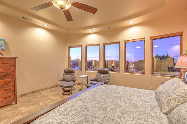 255 Diamond Tail Rd, Placitas, NM 87043 - bedroom with recessed lighting and ceiling fan