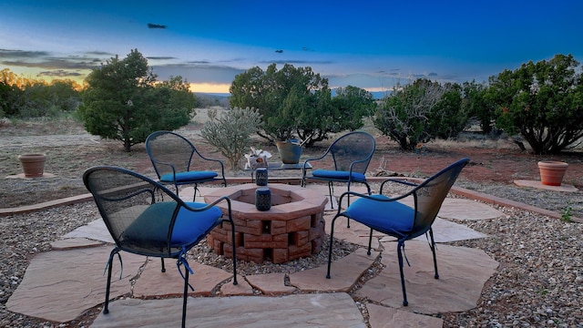 255 Diamond Tail Rd, Placitas, NM 87043 - view of patio / terrace featuring a fire pit