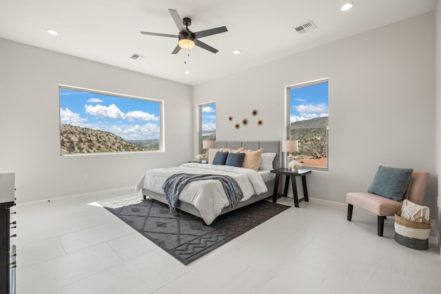 262 Diamond Tail Rd, Placitas, NM 87043 - bedroom with visible vents, recessed lighting, and baseboards