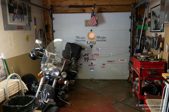 view of garage