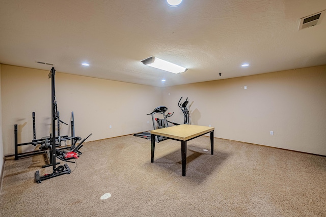 5016 Frontier Rd NE, Rio Rancho, NM 87144 - exercise room with baseboards, visible vents, carpet floors, and recessed lighting