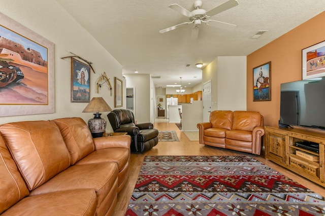 4449 Sunflower Ct SE, Rio Rancho, NM 87124 - living room with light wood-style flooring and a ceiling fan