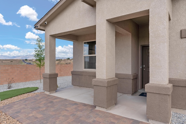 view of patio with a fenced backyard