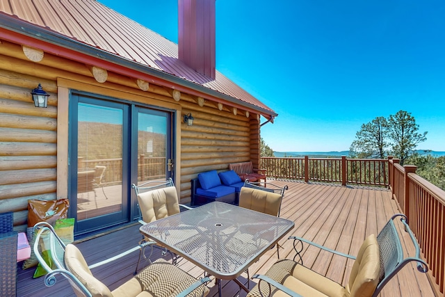 387 County Rd B64, Pecos, NM 87552 - deck with outdoor dining space