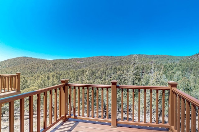 387 County Rd B64, Pecos, NM 87552 - deck with a forest view and a mountain view