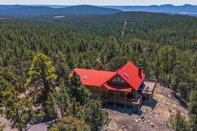 387 County Rd B64, Pecos, NM 87552 - view from above of property with a forest and a mountainous background