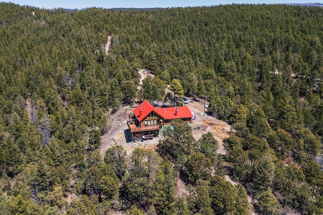387 County Rd B64, Pecos, NM 87552 - aerial view of property and surrounding area featuring a heavily wooded area