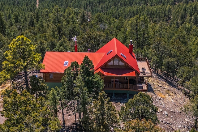 387 County Rd B64, Pecos, NM 87552 - view from above of property with a forest