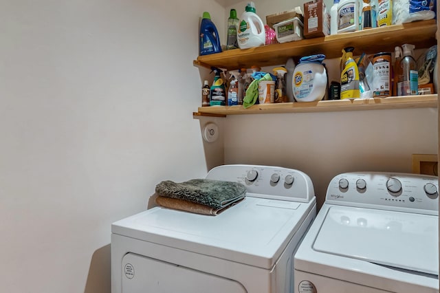 387 County Rd B64, Pecos, NM 87552 - clothes washing area with washing machine and dryer