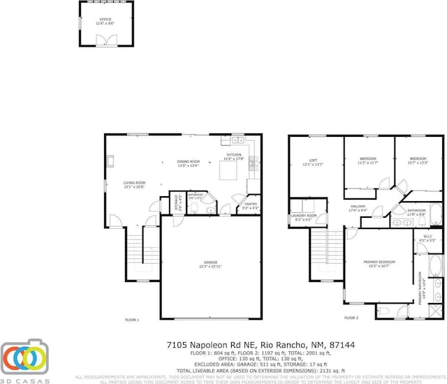 7105 Napoleon Rd NE, Rio Rancho, NM 87144 - floor plan / room layout