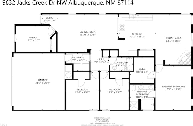 9632 Jacks Creek Dr NW, Albuquerque, NM 87114 - home floor plan