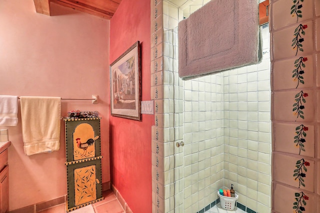253 Spring Creek Pl NE, Albuquerque, NM 87122 - bathroom featuring vanity, tile patterned floors, and baseboards