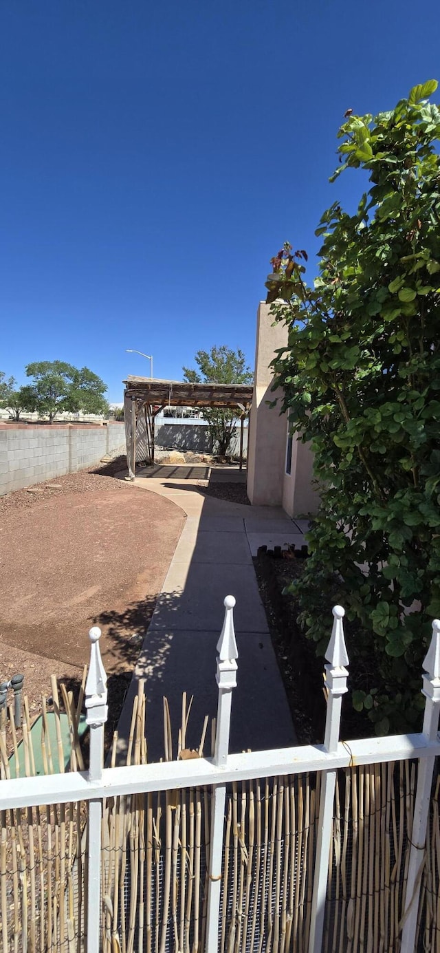 view of yard featuring fence