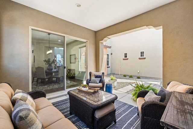 4024 Colina Roja Ln NE, Rio Rancho, NM 87124 - view of patio / terrace with an outdoor hangout area