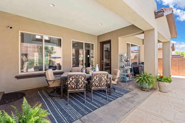 4024 Colina Roja Ln NE, Rio Rancho, NM 87124 - view of patio featuring outdoor dining area