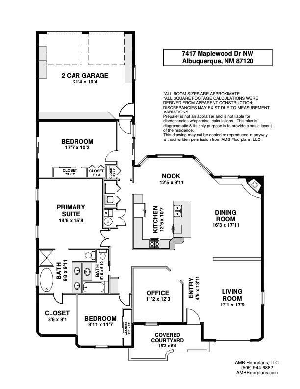 7417 Maplewood Dr NW, Albuquerque, NM 87120 - floor plan