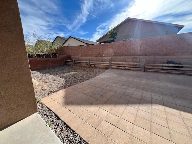 view of patio with a fenced backyard