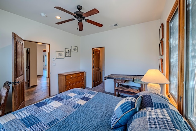 6 Storyteller Ct, Sandia Park, NM 87047 - bedroom featuring a ceiling fan and recessed lighting