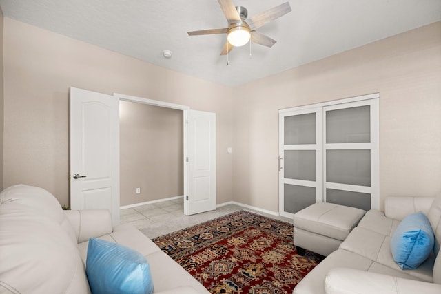 4201 High Mesa Rd SE, Rio Rancho, NM 87124 - living room with a ceiling fan and baseboards