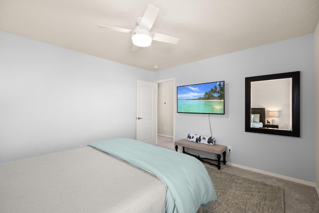 4201 High Mesa Rd SE, Rio Rancho, NM 87124 - bedroom with carpet, baseboards, and a ceiling fan