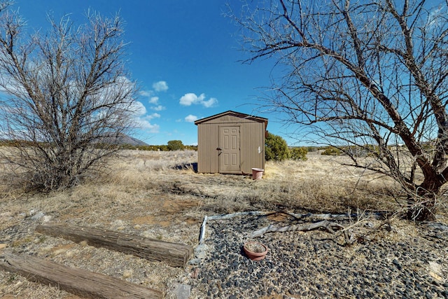 view of shed