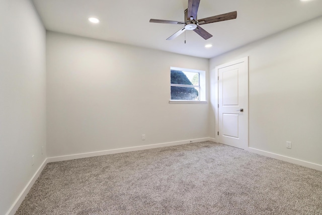 3829 Montgomery Blvd NE Unit 301, Albuquerque, NM 87109 - carpeted empty room featuring baseboards, a ceiling fan, and recessed lighting
