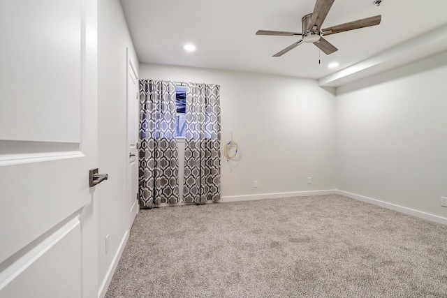 3829 Montgomery Blvd NE Unit 301, Albuquerque, NM 87109 - carpeted empty room with ceiling fan, baseboards, and recessed lighting