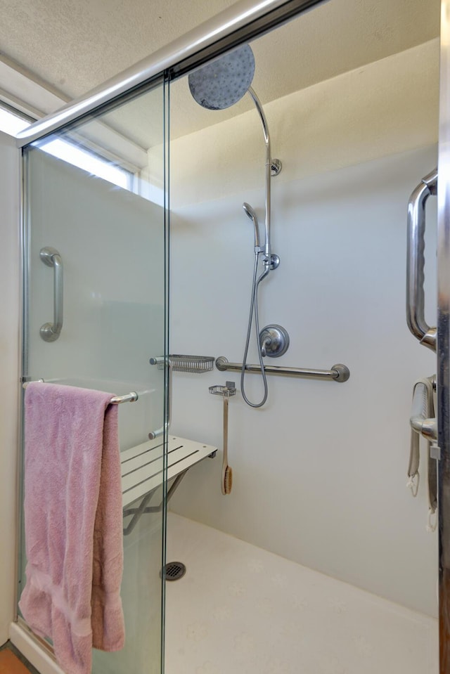 bathroom featuring a shower stall