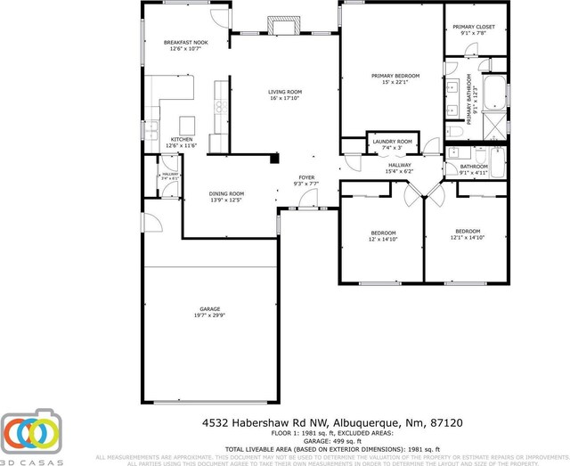 4532 Habershaw Rd NW, Albuquerque, NM 87120 - property floor plan