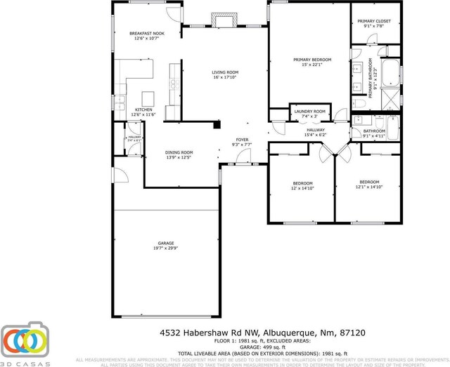 4532 Habershaw Rd NW, Albuquerque, NM 87120 - property floor plan