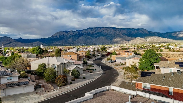 view of mountain feature featuring a residential view