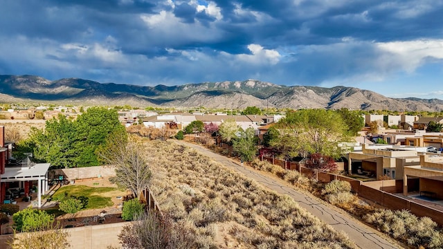 view of mountain feature with a residential view