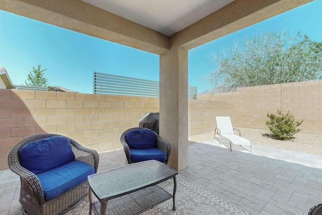 view of patio / terrace featuring a fenced backyard