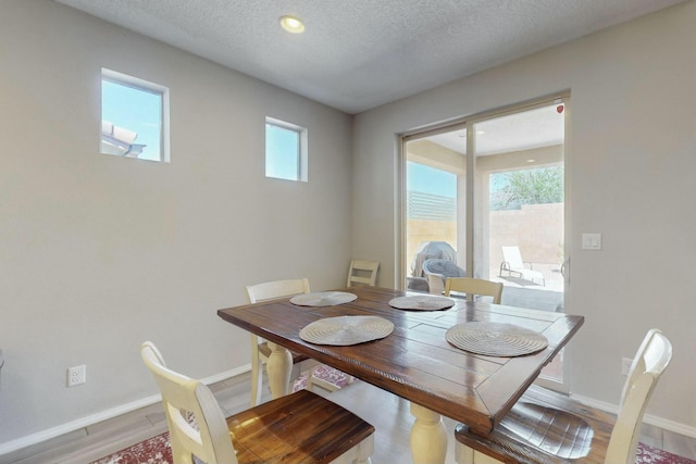 dining room with a healthy amount of sunlight, light wood finished floors, and baseboards