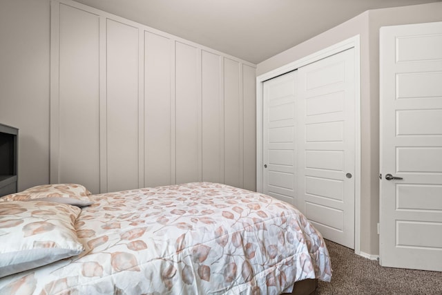 carpeted bedroom featuring a closet