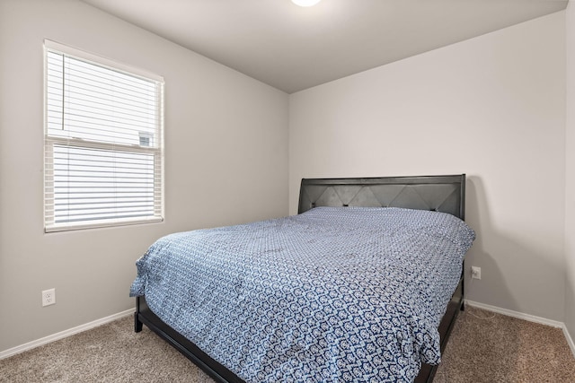 bedroom with baseboards and carpet floors