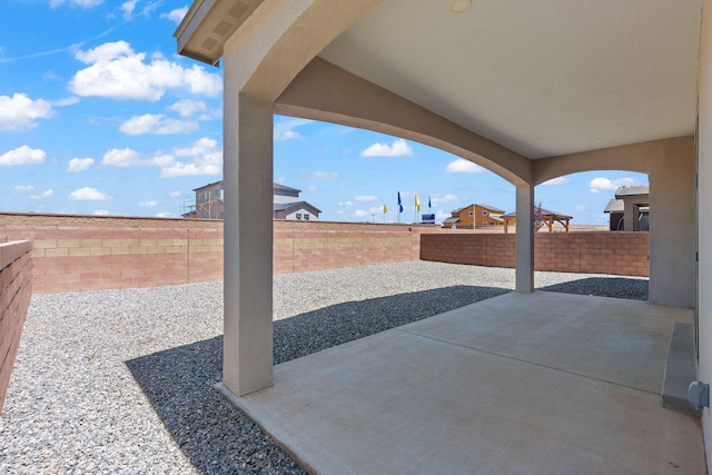 view of patio with a fenced backyard