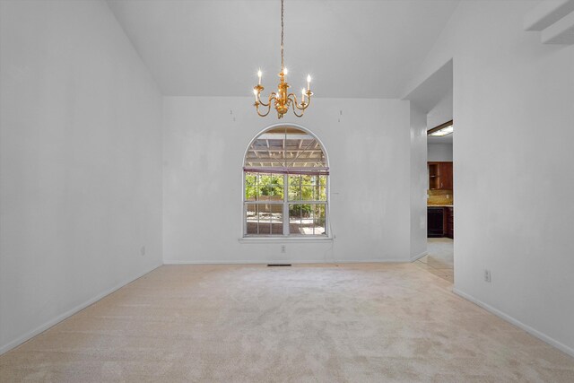 8200 Corona Ave NE, Albuquerque, NM 87122 - empty room featuring an inviting chandelier, baseboards, carpet, and visible vents