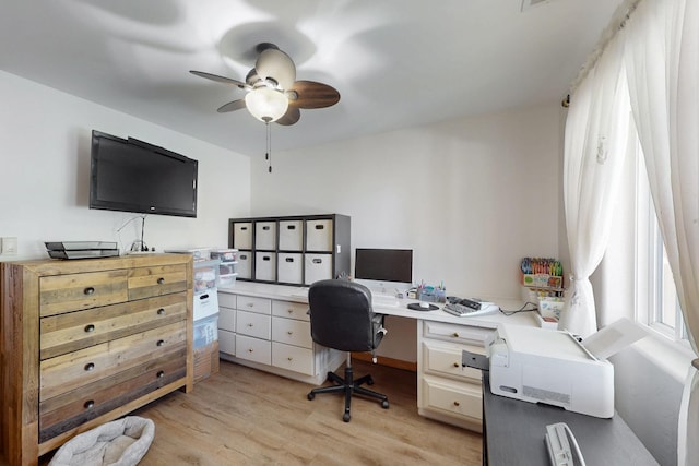 630 Barnett Rd, Bosque Farms, NM 87068 - office with ceiling fan and light wood-style flooring