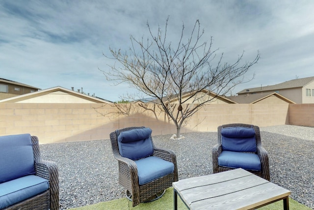view of patio with a fenced backyard