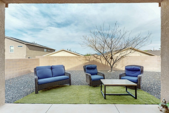 view of patio with a fenced backyard