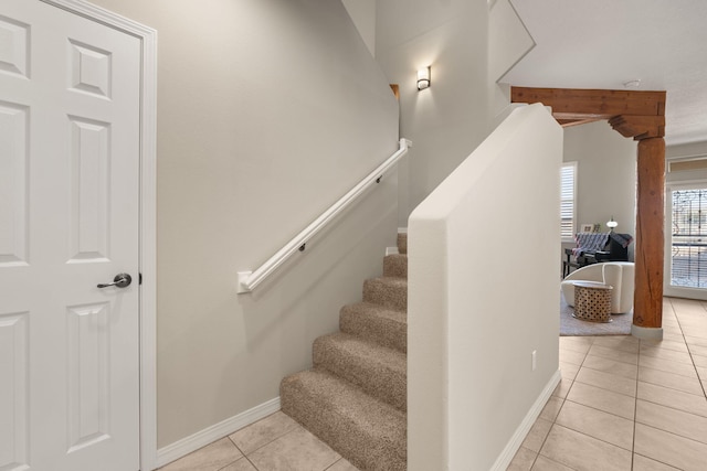 8719 Desert Fox Way NE, Albuquerque, NM 87122 - stairway with baseboards and tile patterned flooring