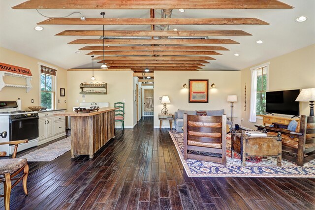 107 Rome Ln, Corrales, NM 87048 - living room with dark wood-type flooring and recessed lighting